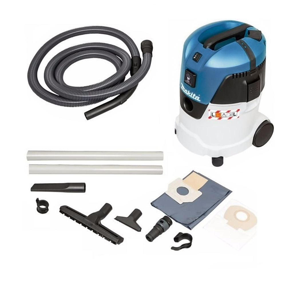 Новинка! Универсальный пылесос Makita 25 л, класс пыли L, сухая и влажная уборка, можно подключить электроинструмент до 2,6 кВт VC2512L