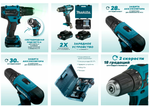 Новинка! КОМПЛЕКТ: Аккумуляторная дрель - шуруповерт Makita СХТ 12В, Два аккумулятора 2 Ач, Зарядное устройство, кейс DF333DWAE