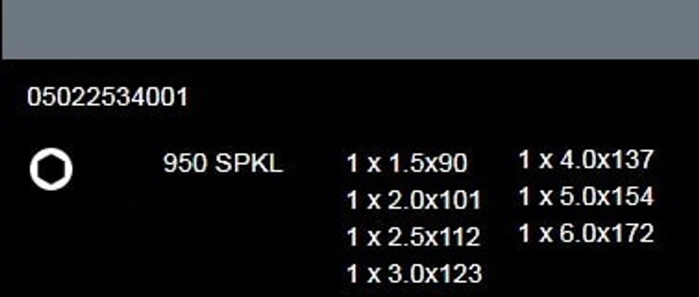 Новинка! Набор 7 предметов Г-образных ключей, с шаром, магнит 950/7 SPKL Hex-Plus Multicolour Magnet BlackLaser 1 WERA WE-022534