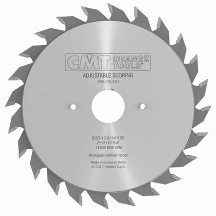 Диск пильный 125 x 20 x 2,8 - 3,6 / 15 гр  FLAT Z 12 /12 Сэндвич Industrial adjustable scoring blades CMT 289.125.24H
