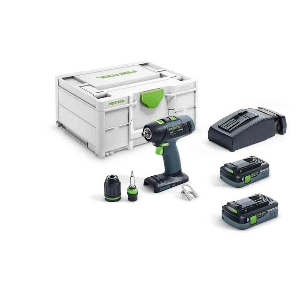 Новинка! Комплект аккумуляторный FESTOOL РАСШИРЕННЫЙ: Дрель - шуруповёрт T 18+3 HPC 4,0 I-Plus с двумя аккумуляторами, быстрозарядным устройством 576446, Погружная пила TSC 55 18/36 В KEB-Basic 576712, Маятниковый лобзик CARVEX PSC 420 18 В EB-Basic 576521, Алмазная ручная отрезная система с УШМ DSC-AGC 18-125 FH EB-Basic 576829 в систейнерах N0155-4AM