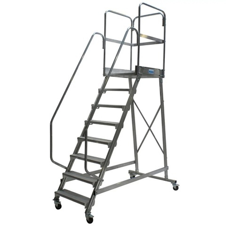 Лестница универсальная алюминиевая передвижная с платформой односторонняя 8 ступеней CORDA KRAUSE 820068