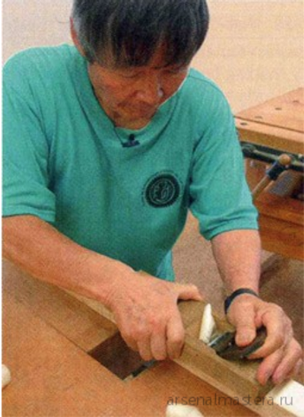 Рубанок японский Hira Kanna 240 мм лезвие 55 мм белый дуб MikiTool MT TSUNE-HAP40 М00012242