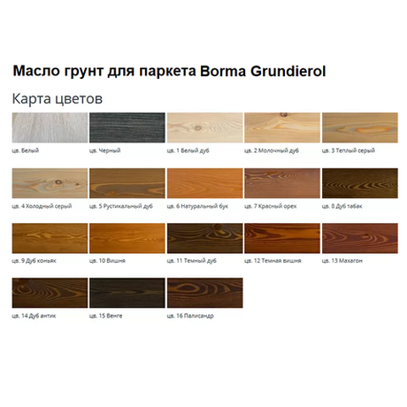Новинка! Масляное покрытие для полов и паркета Borma Grundierol 0,125 л цвет 11 темный дуб для внутренних работ R3910-11.125