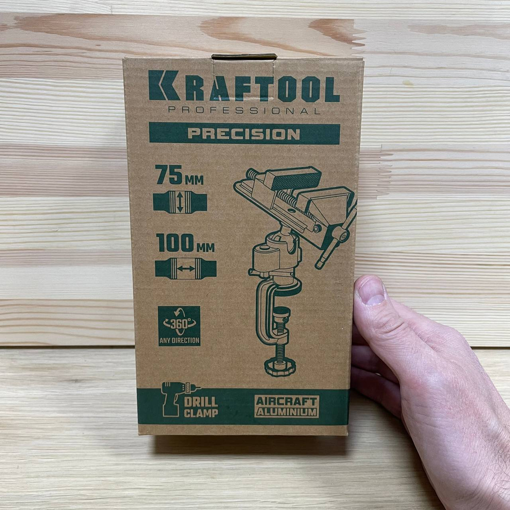 Новинка! Тиски шарнирно - поворотные KRAFTOOL Precision 75 мм, закрепление детали сложной формы под любым углом 32711-75