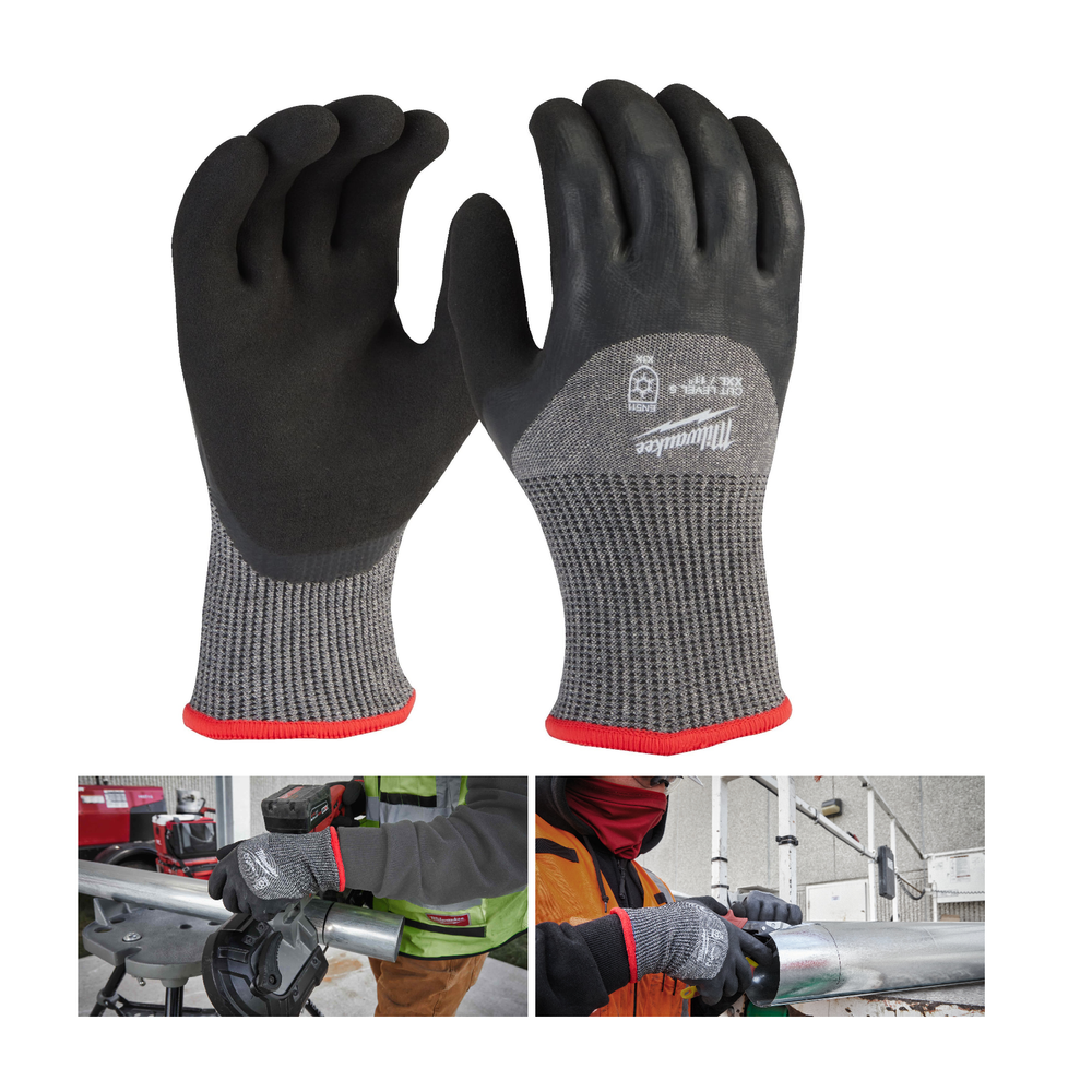 Новинка! Перчатки зимние с защитой от порезов 1 пара MILWAUKEE Winter Cut level (Винтер Кат Левел) уровень 5/E, размер 11 / XXL 4932479561