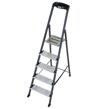 Стремянка анодированные боковины 5 ступени MONTO SECURO Krause 126436