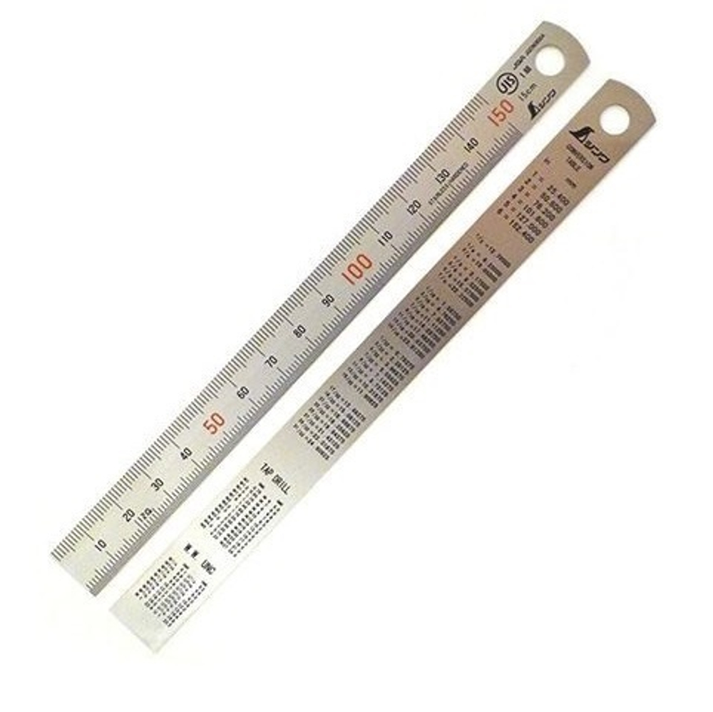ХИТ! Стальная премиум линейка матовая (шкала - в мм) Shinwa 1000 мм Sh 13048 М00010167