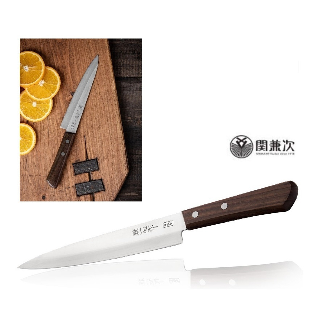 ХИТ! Японский Нож кухонный для нарезки слайсер Kanetsugu Special Offer длина лезвия 210 мм, сталь AUS-8/SUS410 3 слоя, рукоять розовое дерево, заточка 5000  Tojiro 2006