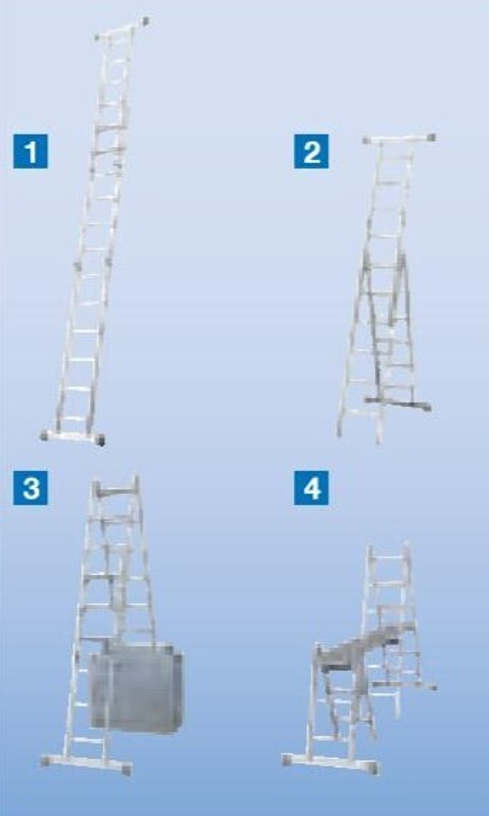 Шарнирная комбинированная лестница - стремянка Krause STABILO 2x3 и 2x6 133922