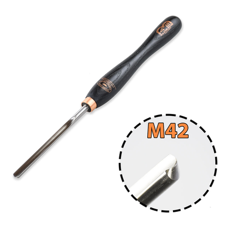 Новинка! Резец токарный Crown Cryo M42, Spindle Gouge 10 мм, рукоять 254 мм, Рейер, для создания выборок и валиков, работа в торец заготовки М00022075