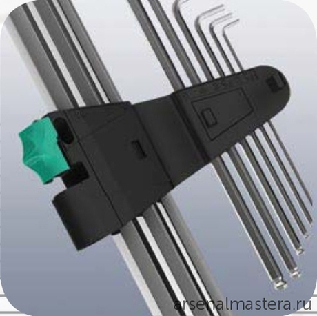 Набор 9 предметов Г-образные КЛЮЧИ с фиксацией, TX 8 / 9 / 10 / 15 / 20 / 25 / 27 / 30 / 967 / 9 L TORX HF BlackLaser 1 WERA WE-024244