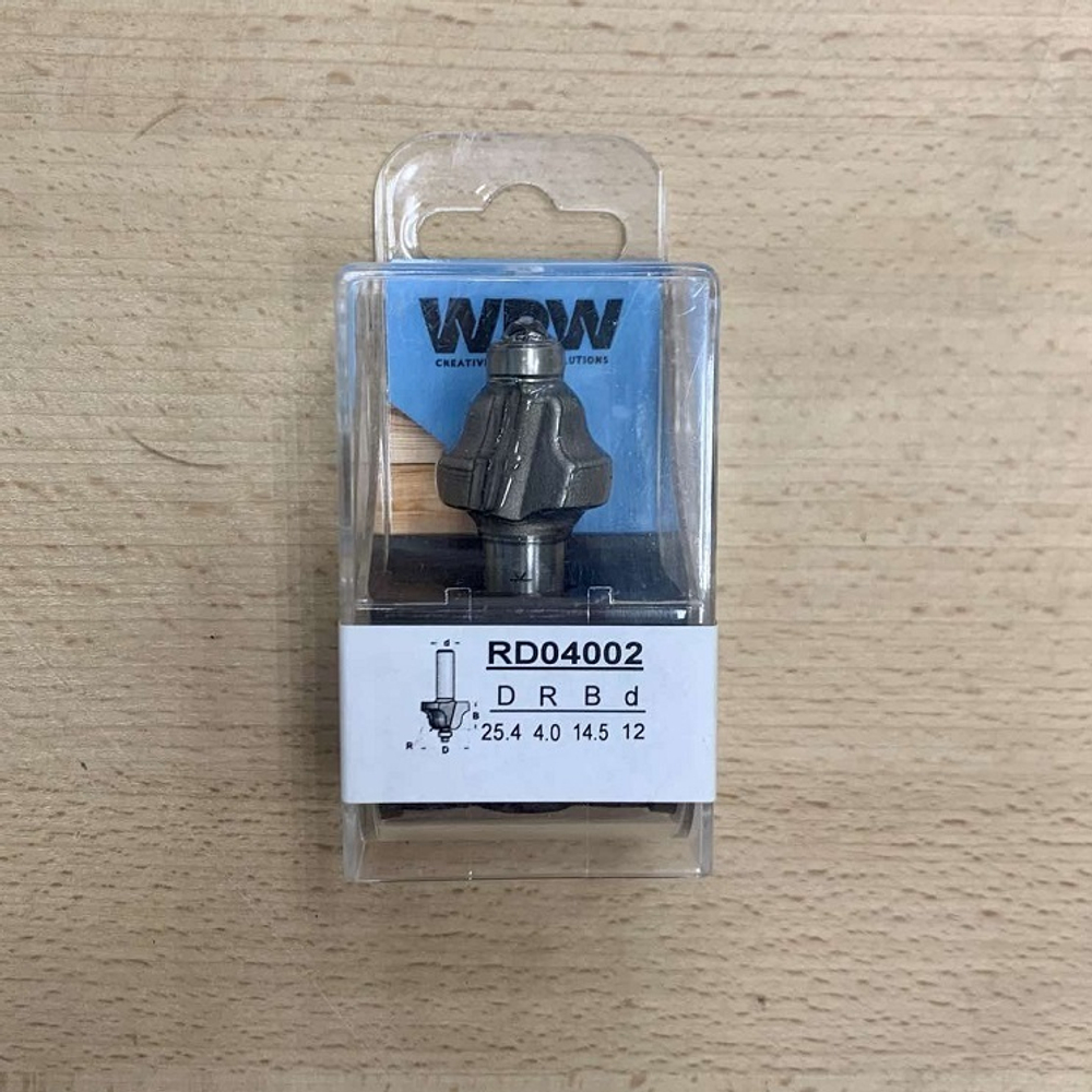 Фреза римский профиль R4 D25,4 B14,5 с подшипником хвостовик 12  WPW RD04002