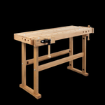 Новинка! Чешский верстак столярный деревянный PINIE Starter 1470 х 630 х 860 мм, столешница из массива бука 90 мм, 2 чугунных тисков York, 32 отверстий 20 мм под фиксаторы Starter1500D20