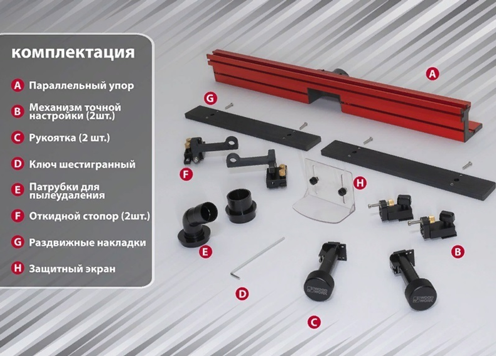 ТЕПЕРЬ ДЕШЕВЛЕ! Параллельный упор длина 914 мм для фрезерного стола Woodwork PRF-800