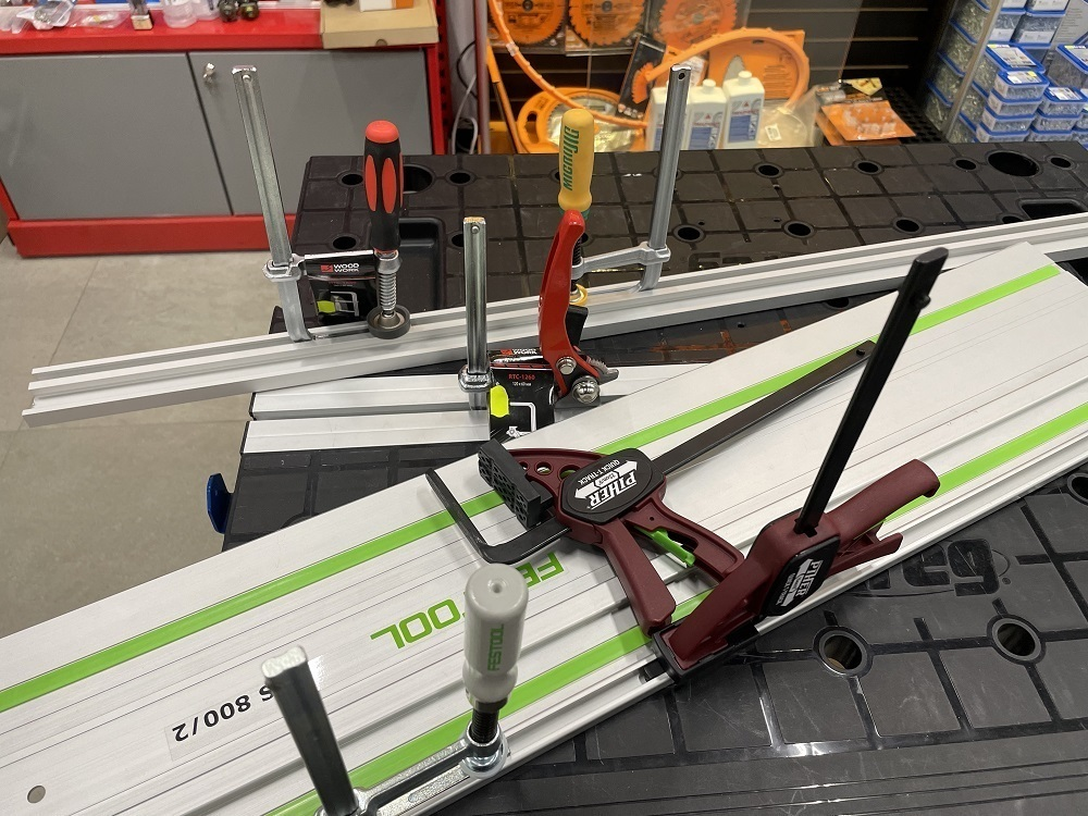 ВМЕСТЕ ВЫГОДНЕЕ ХИТ! Комплект 2 шт Струбцины одноручные быстрозажимные для работы с шинами Piher Mini Quick T-Track 15 см 600 N 52101 М00013378 N094-2AM