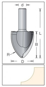 Фреза карниз галтель R 70 D 52 x 55 L 97 хвостовик 12 DIMAR 1060449