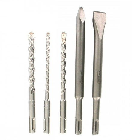 Набор 5 шт Буры SDS+ / Долота SDS+ (6 / 8 / 10 x 160 мм, острое / плоское долота) в тубе MILWAUKEE SDS-plus 4932430002