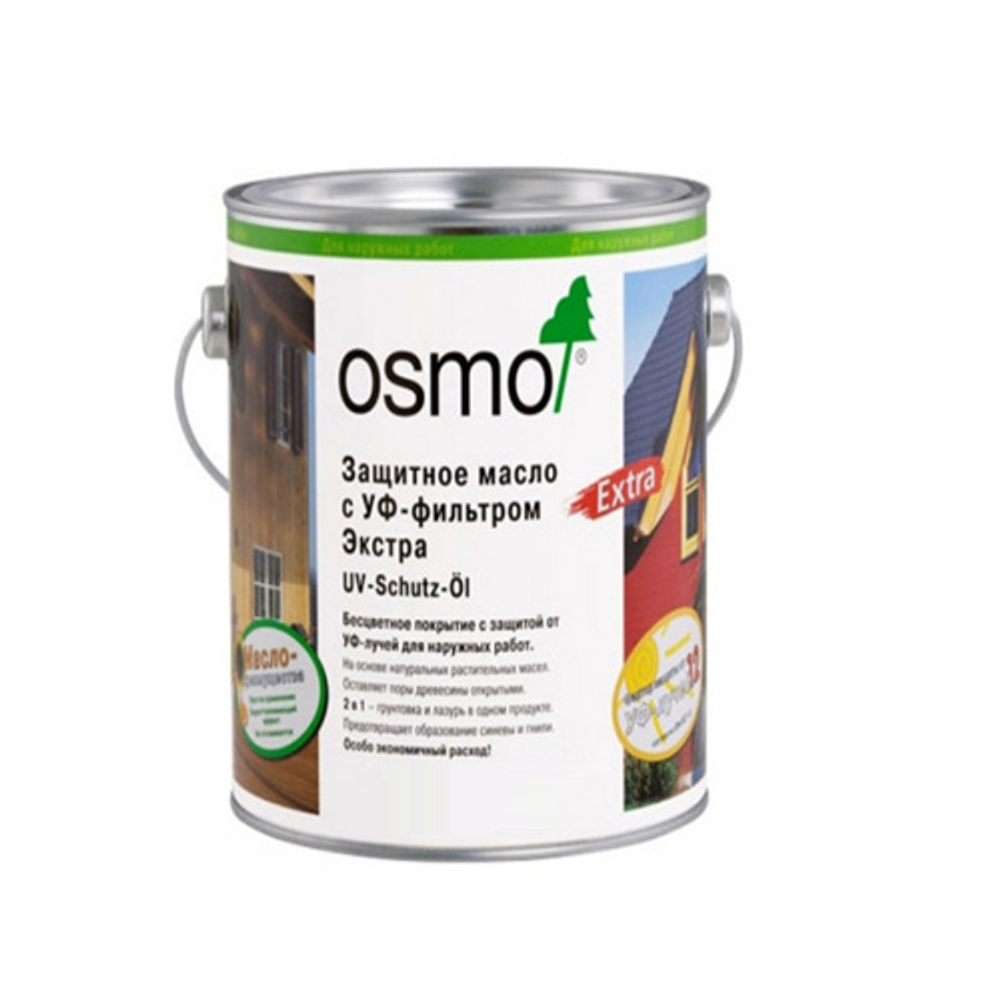 Новинка! Защитное масло с УФ-фильтром Экстра Osmo UV-Schutz-Öl Extra 1420 Бесцветное матовое 0,75 л с защитой от УФ-лучей против роста синей гнили плесени грибков для наружных работ 11600104