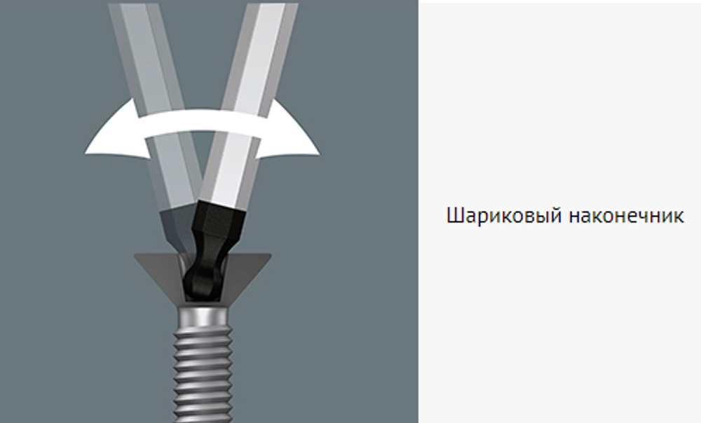 Отвертка шестигранная Kraftform Micro 2052 сферическая головка, для электроники 3.0 х 60 мм 118096 WERA WE-118096