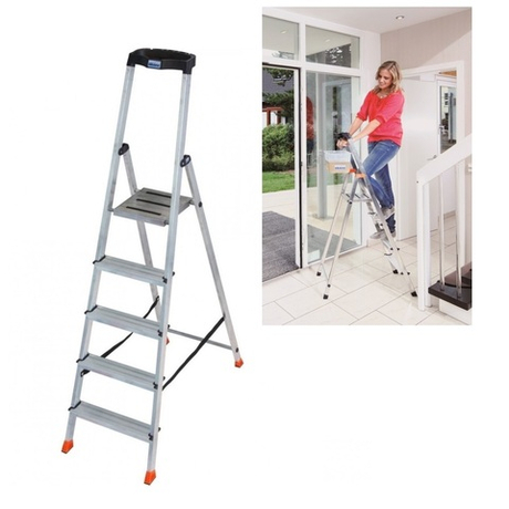 Свободностоящая стремянка 2К заглушки 5 ступеней  MONTO SAFETY Krause 128959