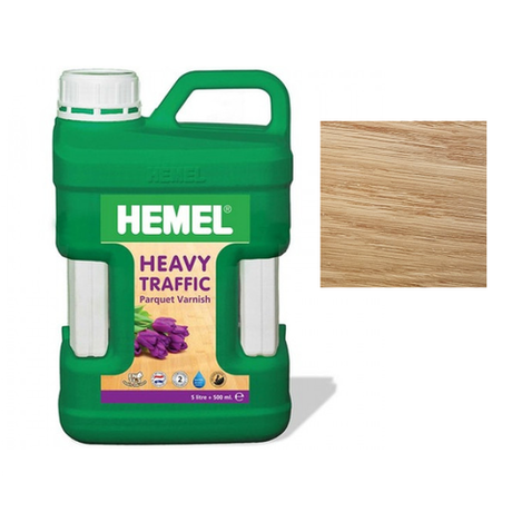 Новинка! Лак паркетный суперизносостойкий 2-х компонентный на водной основе Hemel Heavy Traffic 5303H Бесцветный, матовый 5 л для внутренних работ 19599