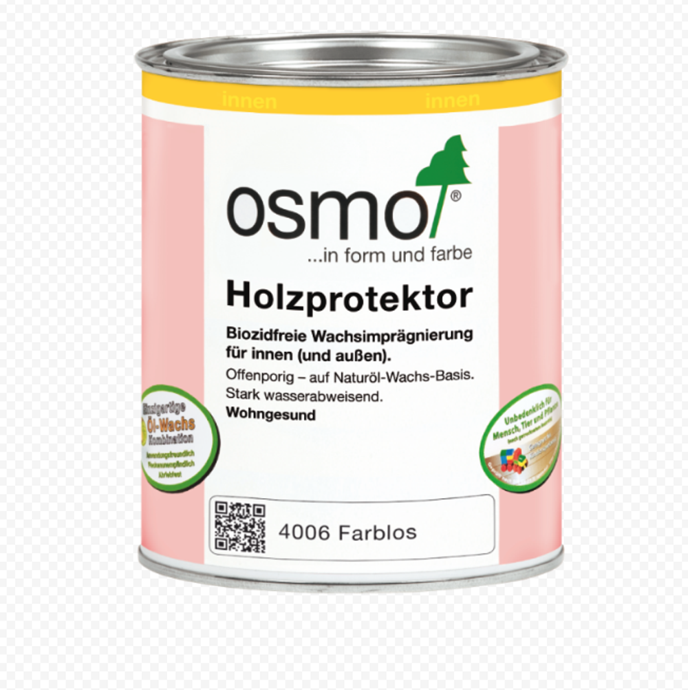 ХИТ! Пропитка для древесины с водоотталкивающим эффектом Osmo 4006 Бесцветная 0,75 л для кухонных столешниц, рабочих поверхностей и мебельных щитов Holzprotektor для внутренних работ 12300001