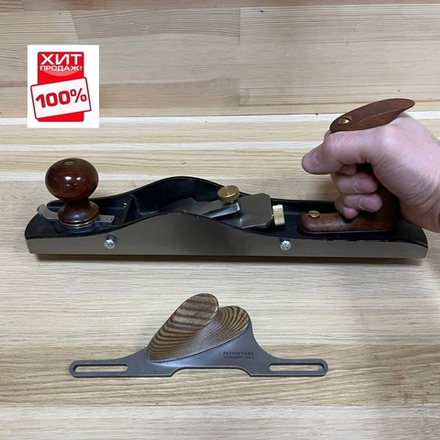 ХИТ! Рубанок торцовочный N 62 Low Angle Jack Plane сталь 350 мм лезвие 50 мм с боковой рукоятью GOLDRATIO М00023532