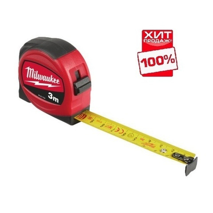 ХИТ! Рулетка 3 м Coмpact S3 / 16, класс точности 2 MILWAUKEE 48227703