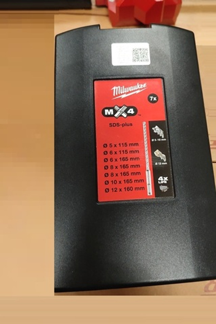 ХИТ! Набор буров 7 шт MX4 SDS плюс с 4 режущими кромками MILWAUKEE 4932478626