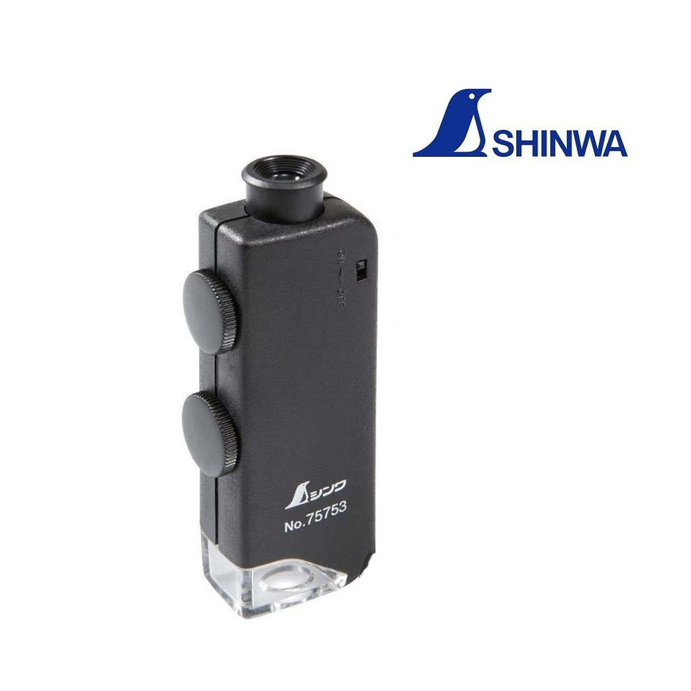 ХИТ! Карманный микроскоп Pocket Microscope светодиодная подсветка, 60 - 100 кратное увеличение 75753 Shinwa М00016887