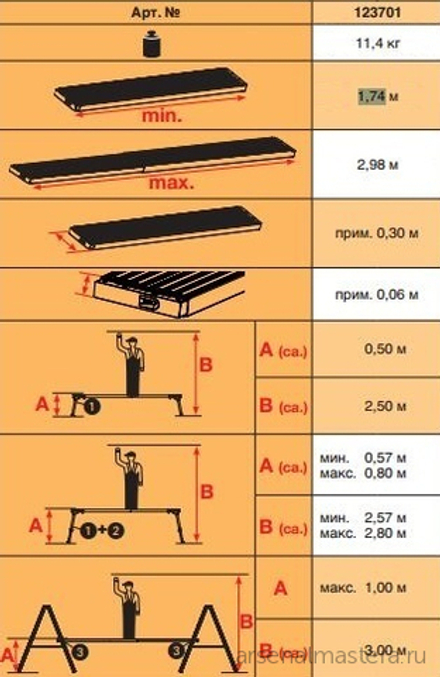 Телескопический борт (TeleBoard) Krause 170 см 123701