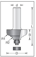Фреза фаска ампир R D 51 x 23 L 72 подшипник, хвостовик 12 DIMAR 1350069