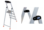 Новинка! Свободностоящая стремянка 2К заглушки 4 ступеней MONTO SAFETY Krause 128942
