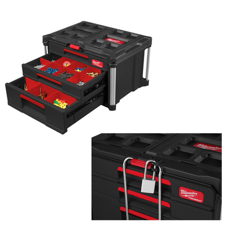 Новинка! Ящик с 2 и 1 выдвижными отсеками Drawer Tool Box PACKOUT Milwaukee 4932493190