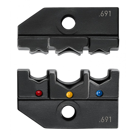 СКИДКИ НА MAXIМУМЕ! Плашка опрессовочная KNIPEX изолированные кабельные наконечники, штекеры, 0.5 -6.0 мм², 3 гнезда. Насадки для обжимника KN-974906