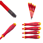 Новинка! Набор диэлектрических отверток 4 шт. Felo Ergonic E-SLIM SL/Z, SL 3,5х100 / 5,5х125; +/- Z 1x80 / +/- Z 2x100 41784198