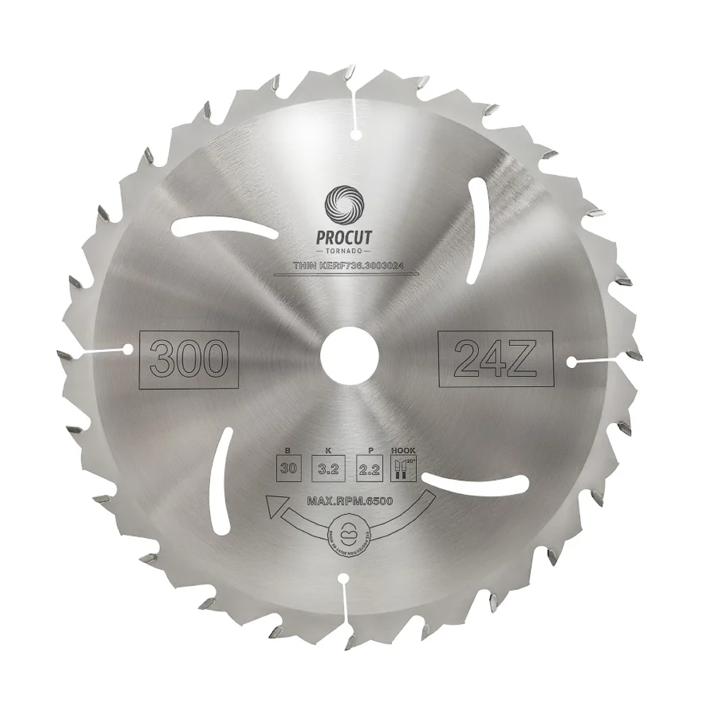 Новинка! Пильный диск PROCUT 300 x 30 x 3.2 / 2.2 Z 24 ATB для продольного пиления по дереву, фанере 736.3003024