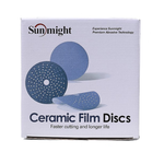Новинка! Шлифовальные круги 50 шт SUNMIGHT CERAMIC L712T 150 мм на липучке с мультипылеотводом P 100 76507-50