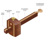 Новинка! Рейсмус столярный с двумя иглами Adjustable Mortice Marking Gauge 6'' 150 мм GARVIN SWW-9001