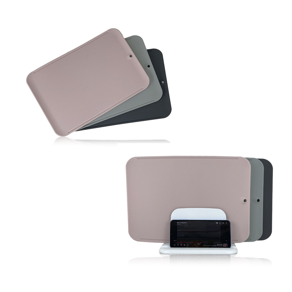 Новинка! Набор из 3 шт разделочных досок на подставке Tojiro Hatamoto NON-SCRATCH био - пластик с антибактериальным покрытием 348 х 238 мм JH-3000