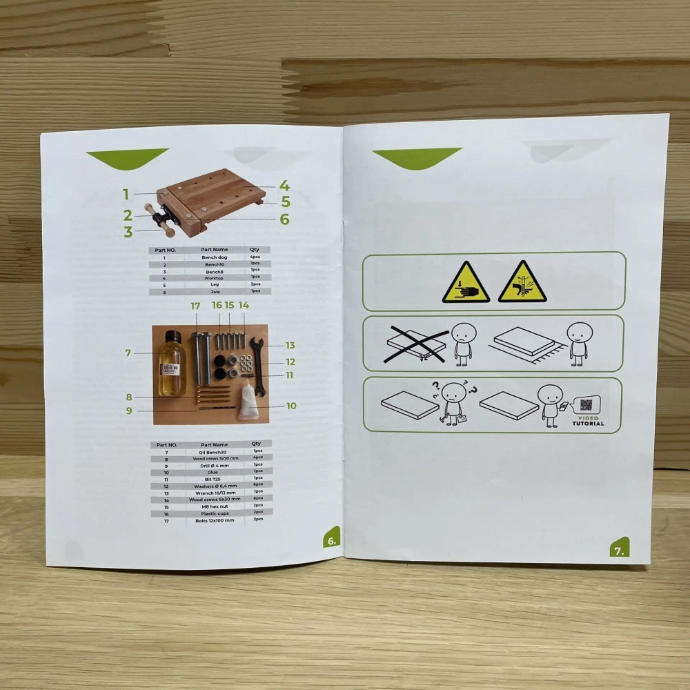 Новинка! Чешский верстак PINIE HeavyDuty накладной столярный деревянный 620 х 350 х 85 мм, столешница из массива бука 40 мм, 1 тиски York, 8 отверстий 20 мм под фиксаторы WT3D20