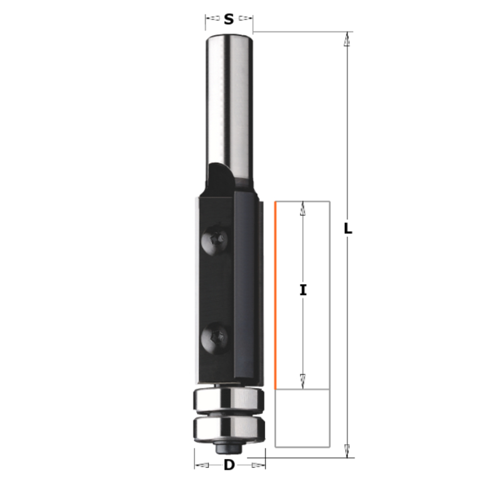 ВЕСНА СКИДКИ! Фреза обгонная нижний подшипник сменные ножи HM S12 D 19 x 50 Z2 RH CMT 657.991.11