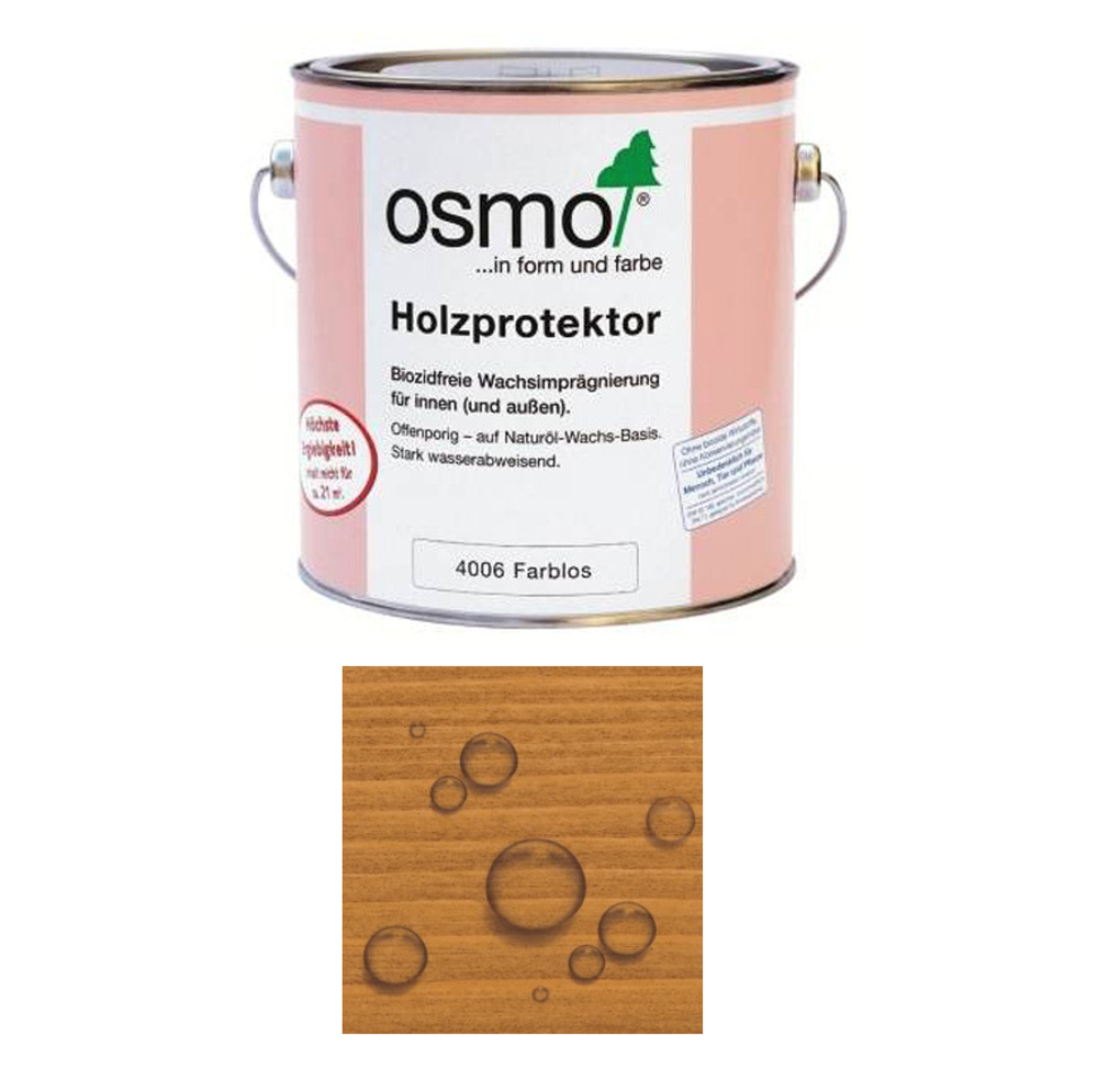 ХИТ! Пропитка для древесины с водоотталкивающим эффектом Osmo 4006 Бесцветная 0,75 л для кухонных столешниц, рабочих поверхностей и мебельных щитов Holzprotektor для внутренних работ 12300001