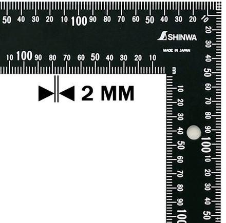 ХИТ! Мощный столярный угольник плоский Shinwa 600 х 400 мм отсчёт нижней шкалы - от внутреннего угла чёрный Sh 64548 М00013244