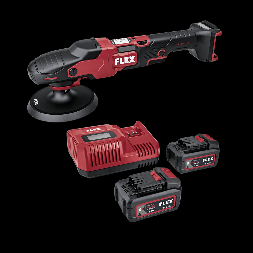 Новинка! Полировальная машина аккумуляторная ротационная FLEX PE 150 18-EC Set Диск 150 мм, Два Аккумулятор AP 18/5.0, Зарядное устройство 533019