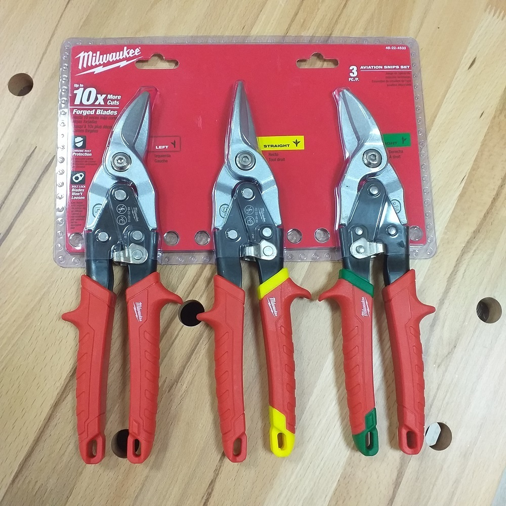 ХИТ! Набор ножниц 3 шт по металлу (45° Левый, Прямой и 45° Правый резы) METAL SNIPS SET - 3 PCS MILWAUKEE 48224533
