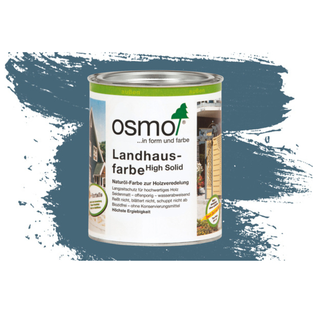 Непрозрачная краска для наружных работ Osmo 2507 cеро-голубая 0,75 л Landhausfarbe Osmo-2507-0.75 11400115