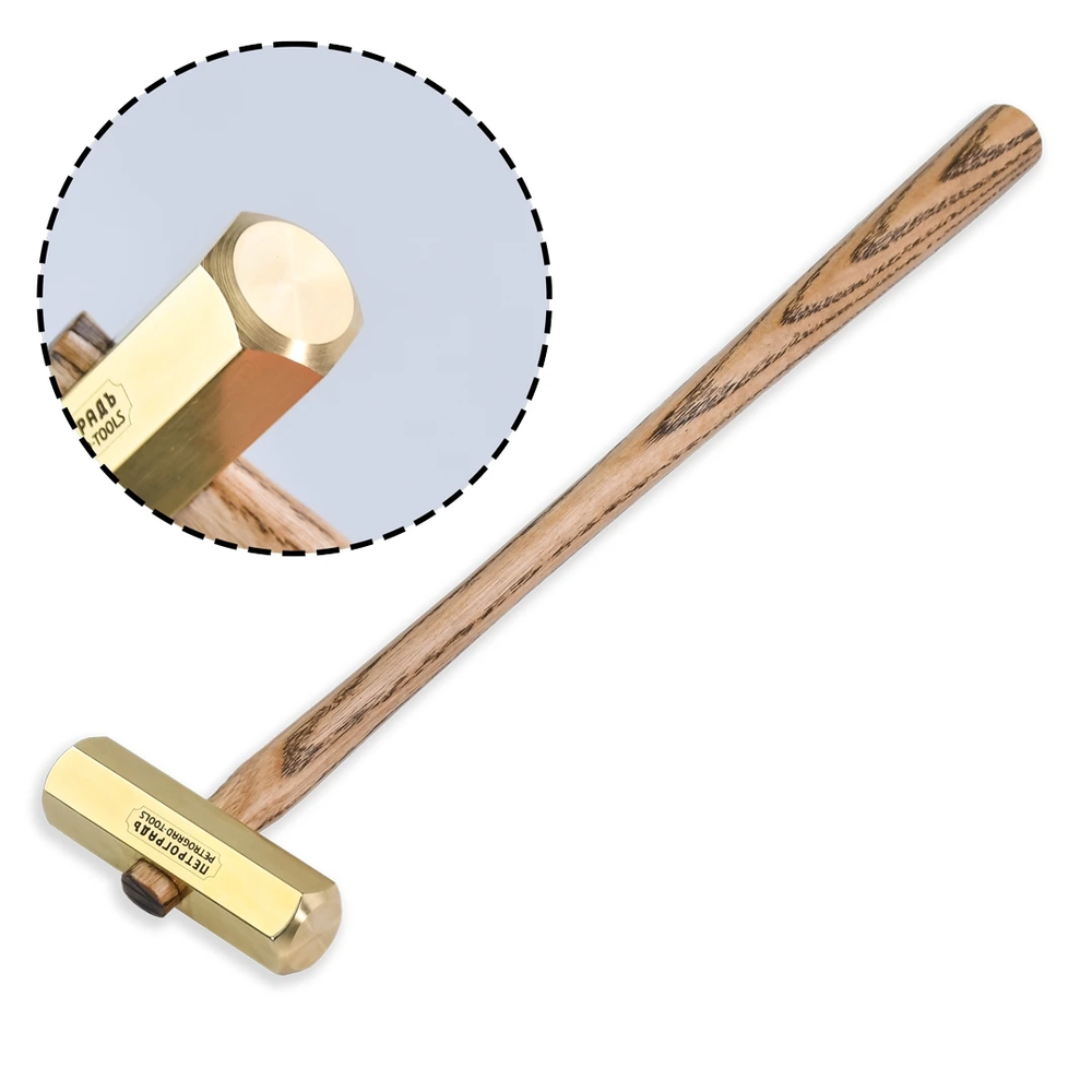 Новинка! Молоток латунный ПЕТРОГРАДЪ модель N 4 шестигранный боёк, 150 г М00023867