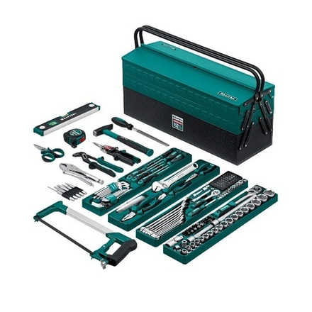 Универсальный набор инструмента 152 предмета GRAND-152 1/2, 1/4 дюйм, для слесарно - монтажных, ремонтных работ в чемодане KRAFTOOL 27978-H152